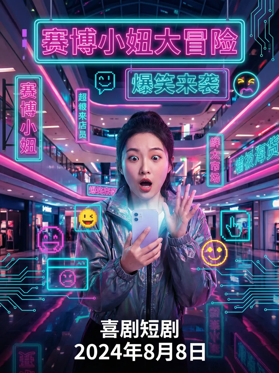 绿巨人聚合藏宝阁 搞笑喜剧短剧 - 赛博小妞大冒险海报